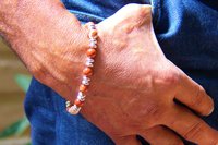 Mens Red Jasper Bracelet, Sterling Silver Bracelet, Sterling Silver and Red Jasper  Bracelet, Gemstone Bracelet