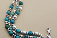 Turquoise Bracelet, Sterling Silver Bracelet, Southwestern Bracelet, Multistrand Bracelet