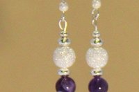 Amethyst Earrings, Sterling Silver Earrings, Stardust Silver Earrings, Gemstone Earrings