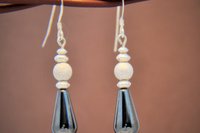 Hemalyke Teardrop Earrings, Sterling Silver Earrings, Stardust Silver Earrings
