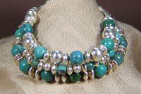 Turquoise Bracelet, Sterling Silver Bracelet, Southwestern Bracelet, Multistrand Bracelet