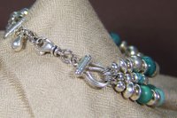 Turquoise Bracelet, Sterling Silver Bracelet, Southwestern Bracelet, Multistrand Bracelet