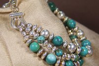 Turquoise Bracelet, Sterling Silver Bracelet, Southwestern Bracelet, Multistrand Bracelet