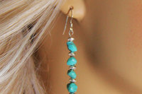 Turquoise Earrings, Sterling Silver Earrings, Southwestern Earrings, Gemstone Earrings