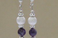 Amethyst Earrings, Sterling Silver Earrings, Stardust Silver Earrings, Gemstone Earrings