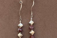 Agate Earring, Sterling Silver Earrings, Red Lightening Earrings, Long Dangle Earrings, Gemstone  Earrings, Southwestern Earrings