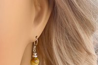 Honey Tiger Eye Drop Earrings, Southwestern Earrings, Small Earrings, Sterling Silver Earrings.