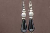 Hemalyke Teardrop Earrings, Sterling Silver Earrings, Stardust Silver Earrings