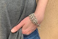 Sterling Silver Bracelet, Southwestern Bracelet, Adjustable  Bracelet, Multi-Strand Bracelet, Beaded Silver Bracelet