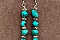 Turquoise Earrings, Sterling Silver Earrings, Southwestern Earrings, Gemstone Earrings