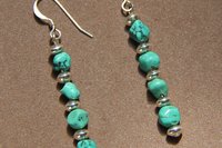 Turquoise Earrings, Sterling Silver Earrings, Southwestern Earrings, Gemstone Earrings