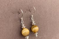Honey Tiger Eye Drop Earrings, Southwestern Earrings, Small Earrings, Sterling Silver Earrings.