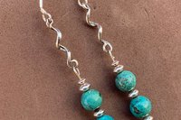 Turquoise Earrings, Sterling Silver Earrings, Southwestern Turquoise Earrings