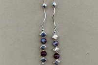 Agate Earring, Sterling Silver Earrings, Red Lightening Earrings, Long Dangle Earrings, Gemstone  Earrings, Southwestern Earrings