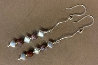 Agate Earring, Sterling Silver Earrings, Red Lightening Earrings, Long Dangle Earrings, Gemstone  Earrings, Southwestern Earrings