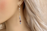 Agate Earring, Sterling Silver Earrings, Red Lightening Earrings, Long Dangle Earrings, Gemstone  Earrings, Southwestern Earrings
