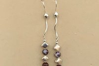 Agate Earring, Sterling Silver Earrings, Red Lightening Earrings, Long Dangle Earrings, Gemstone  Earrings, Southwestern Earrings
