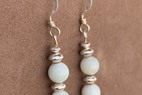 Gemstone Earrings, Amazonite Earrings, Sterling Silver Earrings, Minimalist Earrings