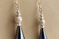 Hemalyke Teardrop Earrings, Sterling Silver Earrings, Stardust Silver Earrings