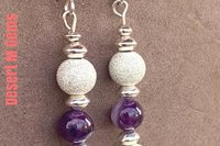 Amethyst Earrings, Sterling Silver Earrings, Stardust Silver Earrings, Gemstone Earrings