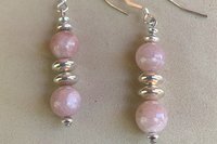 Gemstone Earrings, Sterling Silver Earrings, Carnelian Earrings, Green Aventurine Earrings, Pink Flake Moonstone Earrings