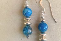 Gemstone Earrings, Sterling Silver Earrings, Blue Lace Agate, Crazy Lace Agate Earrings, Botswana Agate Earrings, Southwestern Earrings