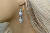 Gemstone Earrings, Sterling Silver Earrings, Blue Lace Agate, Crazy Lace Agate Earrings, Botswana Agate Earrings, Southwestern Earrings