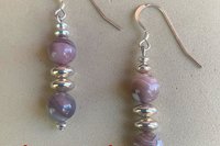 Gemstone Earrings, Sterling Silver Earrings, Blue Lace Agate, Crazy Lace Agate Earrings, Botswana Agate Earrings, Southwestern Earrings