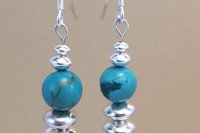Turquoise Earrings, Sterling Silver Earrings, Grade B Turquoise Earrings, Gemstone Earrings
