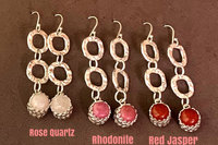 Rose Quartz Earrings, Sterling Silver Earrings, Gemstone Earrings, Sterling Silver Bezel Earrings.