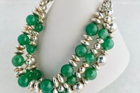 Green Aventurine Bracelet, Sterling Silver Bracelet, Gemstone Bracelet, Adjustable Multistrand Bracelet