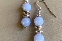 Gemstone Earrings, Sterling Silver Earrings, Blue Lace Agate, Crazy Lace Agate Earrings, Botswana Agate Earrings, Southwestern Earrings