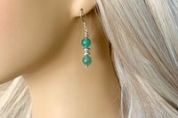 Gemstone Earrings, Sterling Silver Earrings, Carnelian Earrings, Green Aventurine Earrings, Pink Flake Moonstone Earrings