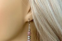 Gemstone Earrings, Sterling Silver Earrings, Carnelian Earrings, Green Aventurine Earrings, Pink Flake Moonstone Earrings