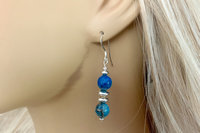 Gemstone Earrings, Sterling Silver Earrings, Blue Lace Agate, Crazy Lace Agate Earrings, Botswana Agate Earrings, Southwestern Earrings