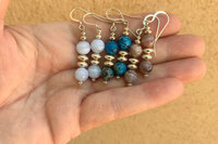 Gemstone Earrings, Sterling Silver Earrings, Blue Lace Agate, Crazy Lace Agate Earrings, Botswana Agate Earrings, Southwestern Earrings