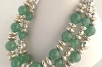 Green Aventurine Bracelet, Sterling Silver Bracelet, Gemstone Bracelet, Adjustable Multistrand Bracelet
