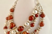 Jasper Bracelet, Sterling Silver Bracelet, Gemstone Bracelet, Multistrand, Adjustable Bracelet