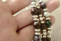 Agate Bracelet, Sterling Silver Bracelet, Red Lightening Agate Bracelet, Gemstone  Bracelet, Multistrand