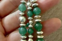 Green Aventurine Bracelet, Sterling Silver Bracelet, Gemstone Bracelet, Adjustable Multistrand Bracelet