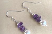 Turquoise and Crystal Pearl Earrings, Crystal Pearl Earrings, Turquoise Earrings, Sterling Silver Earrings