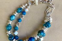 Gemstone Bracelet, Sterling Silver Bracelet, Red Lightening Agate Bracelet, Adjustable, Multistrand Bracelet