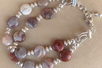 Agate Bracelet, Laguna Lace Agate Bracelet, Gemstone Bracelet, Sterling Silver Bracelet