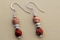 Red Jasper Earrings, Sterling Silver Earrings, Southwestern Earrings, Gemstone Earrings
