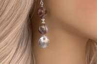 Sterling Silver Earrings, Gemstone Earrings, Laguna Lace Agate Earrings