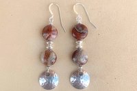 Sterling Silver Earrings, Gemstone Earrings, Laguna Lace Agate Earrings