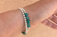 Turquoise Bracelet, Sterling Silver Bracelet, Turquoise Nugget Bracelet, Southwestern Bracelet, Multistrand Bracelet