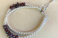 Sterling Silver Bracelet, Sodalite Bracelet, Gemstone Bracelet, Adjustable Bracelet, Multistrand Bracelet