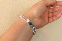 Sterling Silver Bracelet, Sodalite Bracelet, Gemstone Bracelet, Adjustable Bracelet, Multistrand Bracelet
