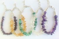 Gemstone Chip Bracelets, Sterling Silver Bracelets, Gemstone Chip and Nugget  Bracelets, Adjustable Bracelets
